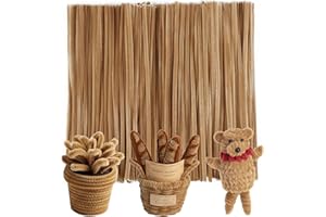 Caydo 200 Pieces Light Brown Pipe Cleaners, Thick Fluffy Chenille Stems, Pipe Cleaner Crafts for Arts & Crafts, Perfect for M