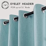 Deconovo Linen Effect 100% Blackout Curtains Stone Blue W52 x L72 2 Panels view 7
