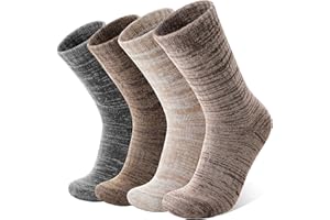 Anlisim Extra Thick Merino Wool Thermal Boot Hiking Socks Warm Winter Cozy Crew Full Cushioning Work Women Men Socks 4 Pairs