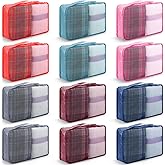 CACASO 12 Pcs Packing Cubes,Large Packing Cubes Luggage Organizers for Suitcase,Lightweight Mesh Travel Organizer Bags for Traveling Hiking Camping Backpacking(Multicolor)