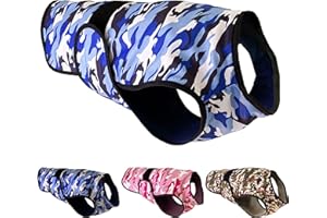 LUCOLOVE Dog Cooling Vest - 2-Layer Cooling with Soft Microfiber Fabric - Lightweight, Adjustable and Comfortable - UV Protection for Small to Large Dogs - Relief in Hot Weather (Blue, Medium)