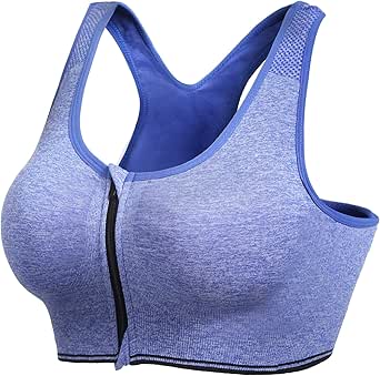 Snap Front Sports Bra – Women’s Snap Closure Bra - Wirefree Lightweight Comfort Bra - 2 Pack (X