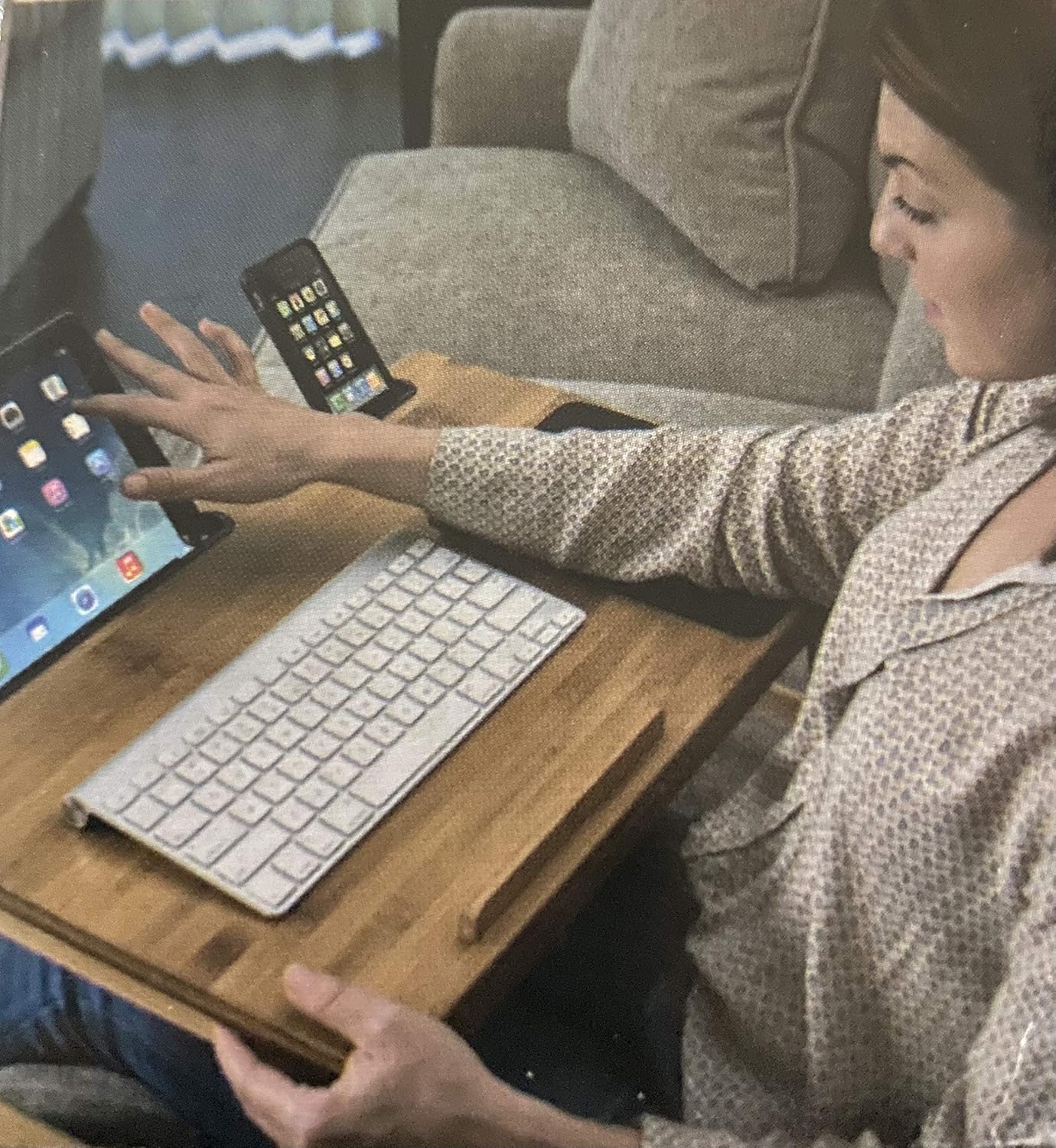 BIRDROCK HOME Lap Tray With Storage Drawer & Mouse Pad Laptop Table