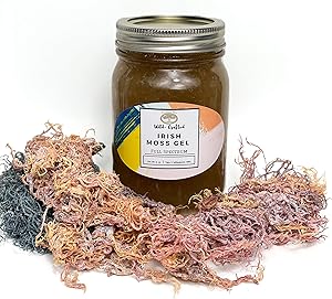 Irish Sea Moss Gel (16 Oz) Powerful Purple, Green, Gold Full Spectrum Wildcrafted Seamoss Gel Chondrus Crispus, Non-GMO All Natural Jamaican Vegan Super Food with Vitamins Immune Booster