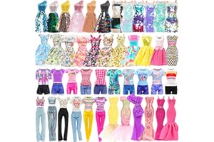 10 Set Doll Clothes Including 2 Sequins Dresses 2 Floral Dresses 2 Mermaid Dresses 4 Casual Outfits Tops and Pants for 11.5 I