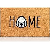 Home Dog - 17"x29" - Coir Door Mat with Heavy Duty Backing - Welcome Mats for Entryway, Porch - Anti-Slip PVC & Coconut Fiber