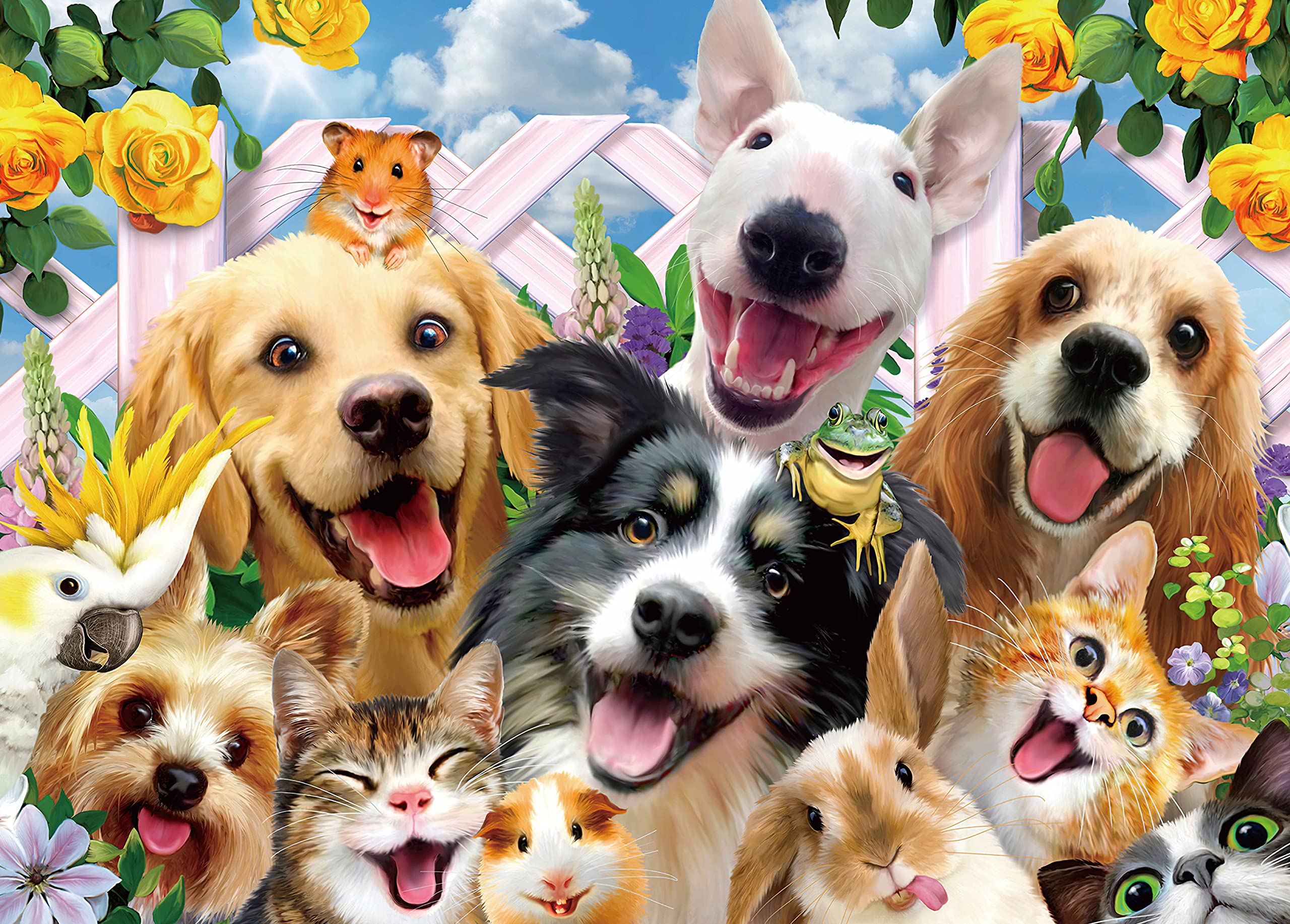 AveJoys Jigsaw Puzzles for Adults 1000 Piece Happy Pets 27.56 x 19.69 Inch Puzzles for Adults Educational Challenge 1000 Pieces Puzzles — image 1