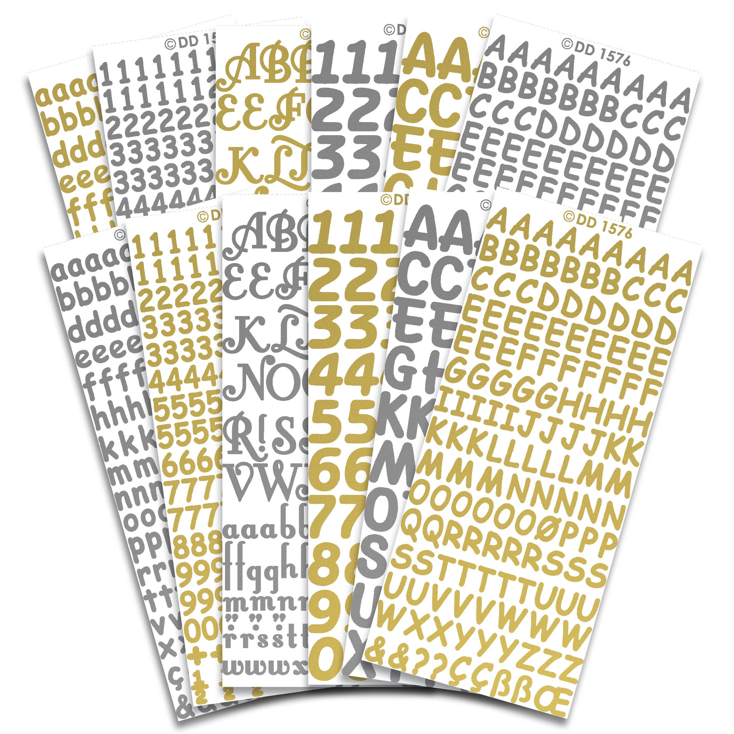 Peel Off Stickers Letters and Figures Stickers, Stickers, Multi-Colour, 23 x 10 x 1 cm