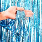 YAAVAAW Glitter Baby Blue Tinsel Curtain Backdrop 2x 8.3ft 3.2ft Width view 3