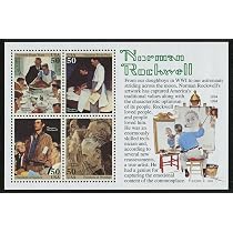Amazon.com: 1994 NORMAN ROCKWELL #2840 Souvenir Sheet of 4 x 50 ...