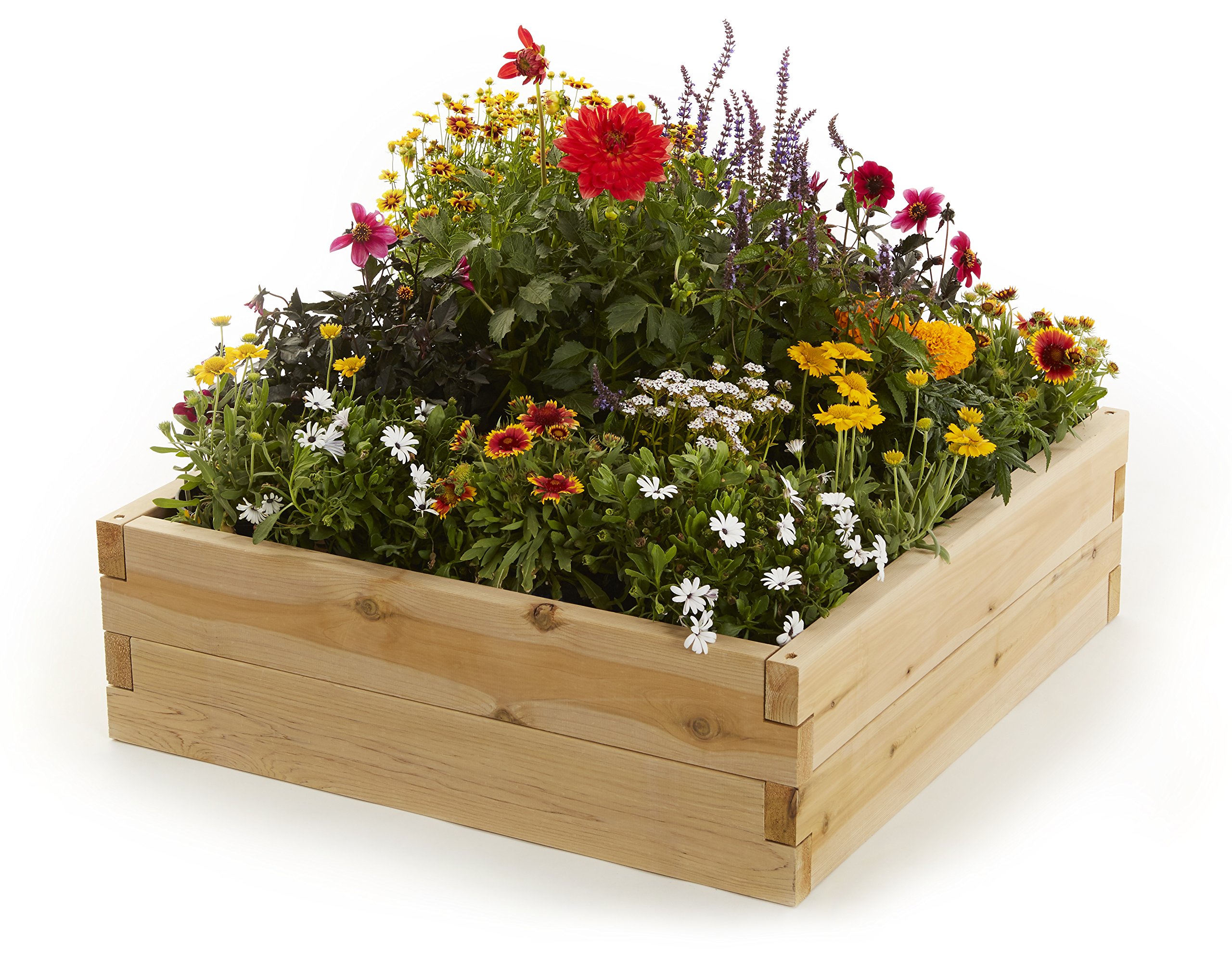 Naturalyards Raised Garden Bed, Square (Rustic Cedar, 3'x3'x11