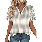 Zeagoo Womens Tops Short Sleeve V Neck Tee Shirts Cute Dressy Casual Clothing Business Work Blouse