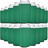 TahoeBay Neoprene Can Cooler Sleeves (25-Pack) Bulk Blank Sublimation Blanks for Vinyl Regular Size Plain Beer Coolers for Soda Cans & Bottles Black, White, Solid Color Set (Kelly Green)
