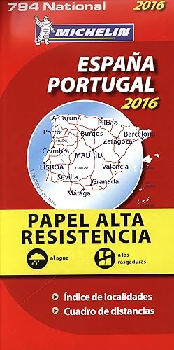 Download Carte Espagne, Portugal Indéchirable 2016 Michelin PDF