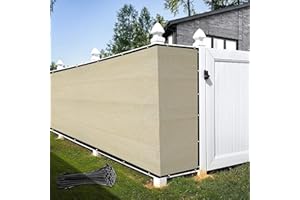 KOOL KOI SHADE 5' x 50' Beige Fence Privacy Screen Cover Windscreen Heavy Duty Commercial Grade Strong Binding with Zip Tie - We Take Custom Orders