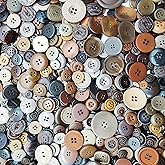 Qovydx 1600Pcs Brown Buttons for Crafts Assorted Sizes Button Brown in Bulk Brown Craft Buttons Assortment Christmas Buttons