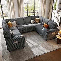 LINSY HOME Sectional Sleeper Sofa with Pull Out