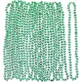 Skeleteen Green Shamrock Beads Necklaces - St Patricks Day Irish Clover Bead Necklace Party Favors Pack - 1 Dozen