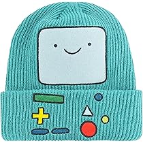 Adventure Time Beanie Hat, BMO Cosplay Cuff Winter Knit Cap