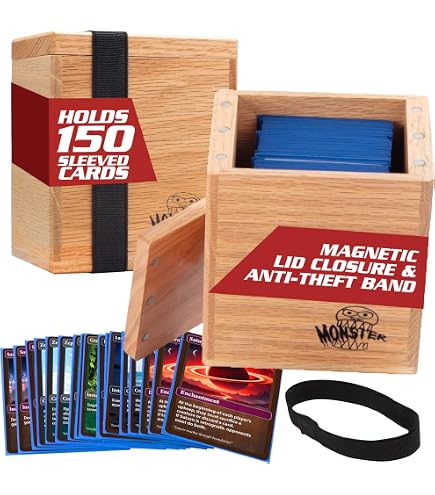 yugioh wooden card chest Monster Double Deck Box w Magnetic Lid & Security Band - Premium Holds 150 Sleeved Cards Phone Model:Pixel 9 Pro XL over-200 and other TCGs Yu-Gi-Oh Duelist's Advance Booster