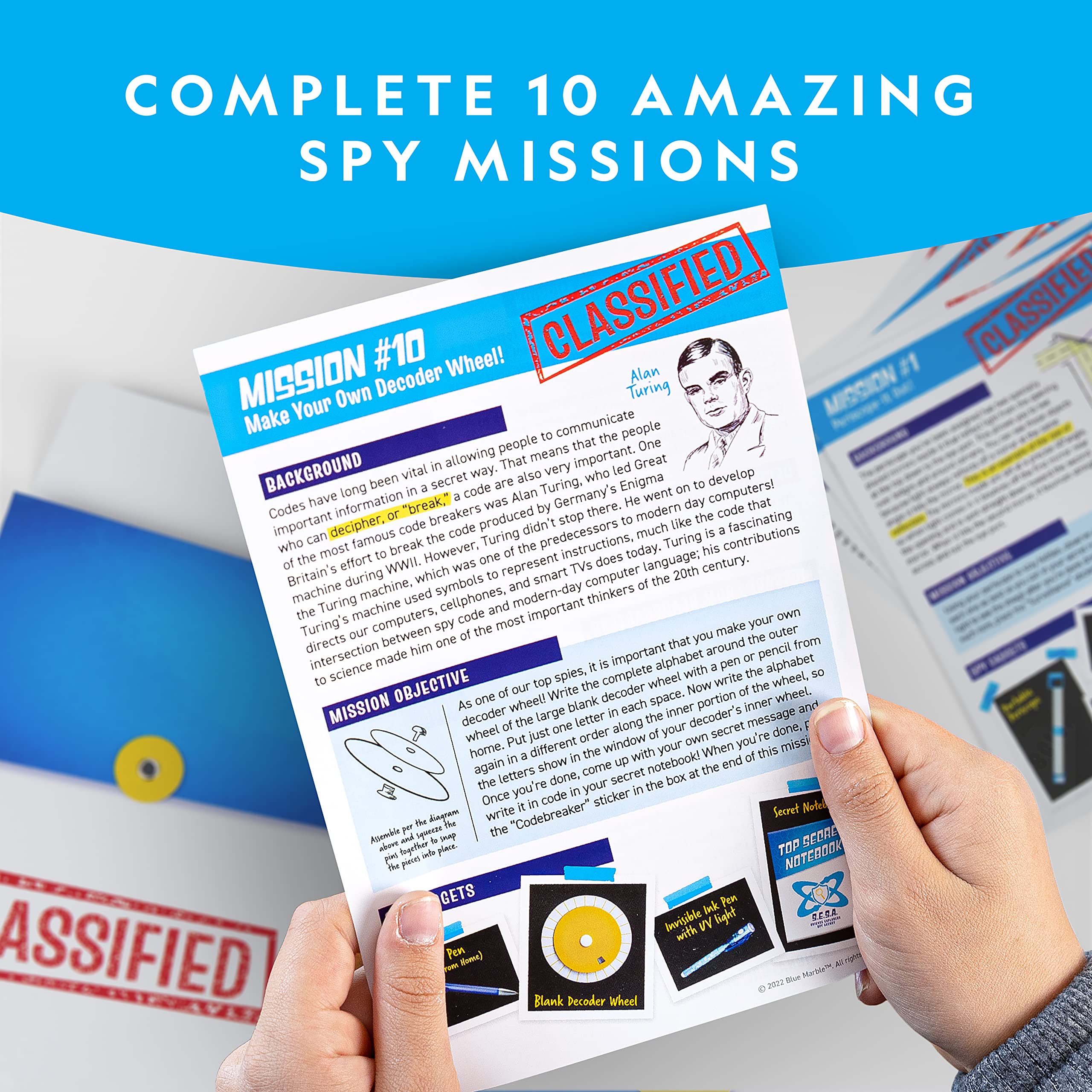 National Geographic Spy Science Kit - Kids Spy Activity Set, Complete 10 Secret Missions with Gadgets for Kids and Gear, Detective Kit, Science Kits, Pretend Play