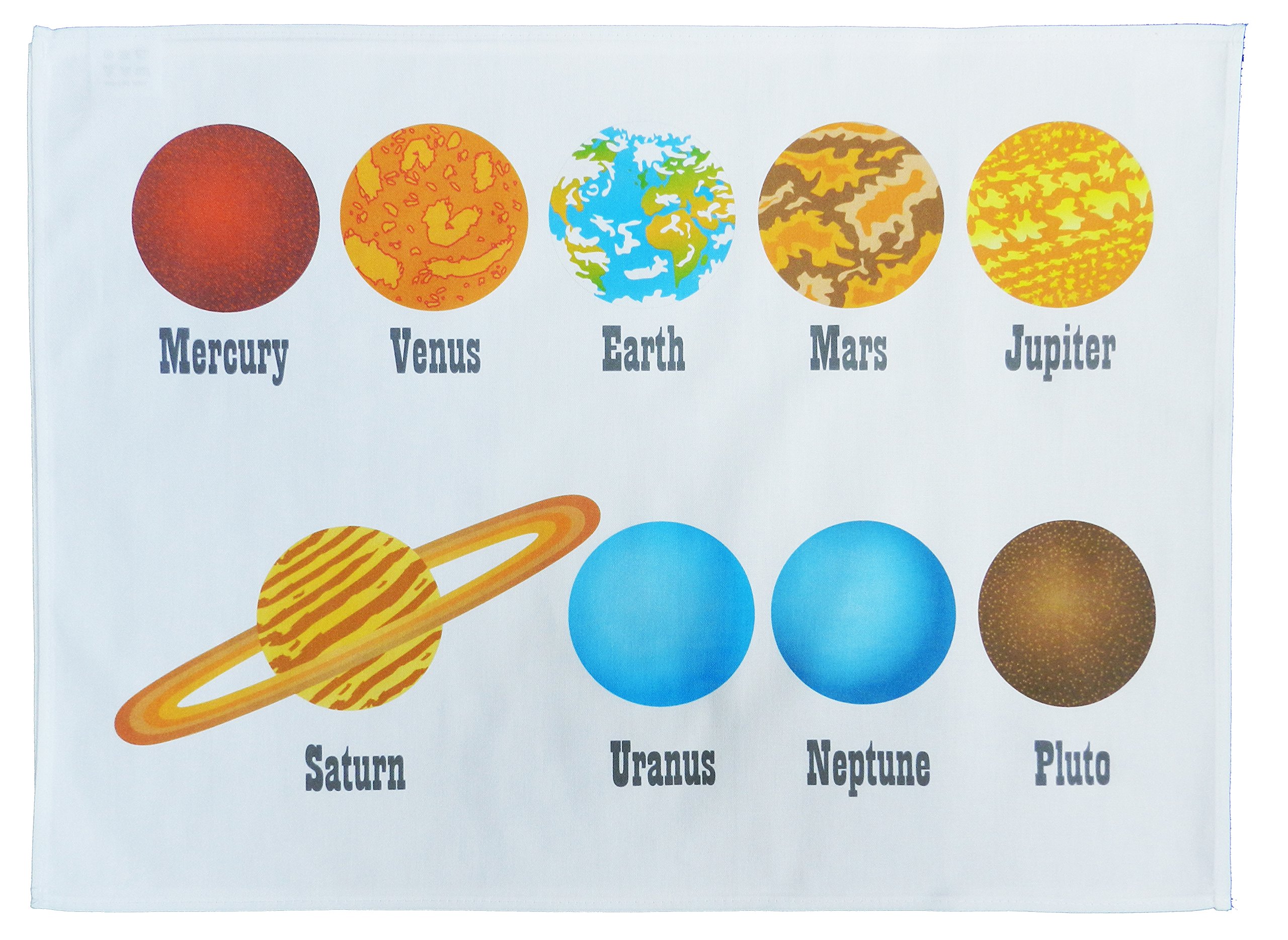 Half a Donkey The Planets - Large Cotton Tea Towel