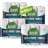 Seventh Generation Paper Towels 2-Ply 4 Pack 100% Recycled Paper 6 Rolls | Strong &amp; Absorbent; 100% Recycled, minimum 50% post-consumer recycled fiber; Whitened without Chlorine Bleach; FSC; 6 Roll