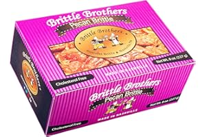 Brittle Brothers Pecan Brittle - 8 oz. Box : Voted #1-4x’s more Nuts - Gift Pack Cashew Pecan Bacon Corporate Christmas Mother Father Chocolate