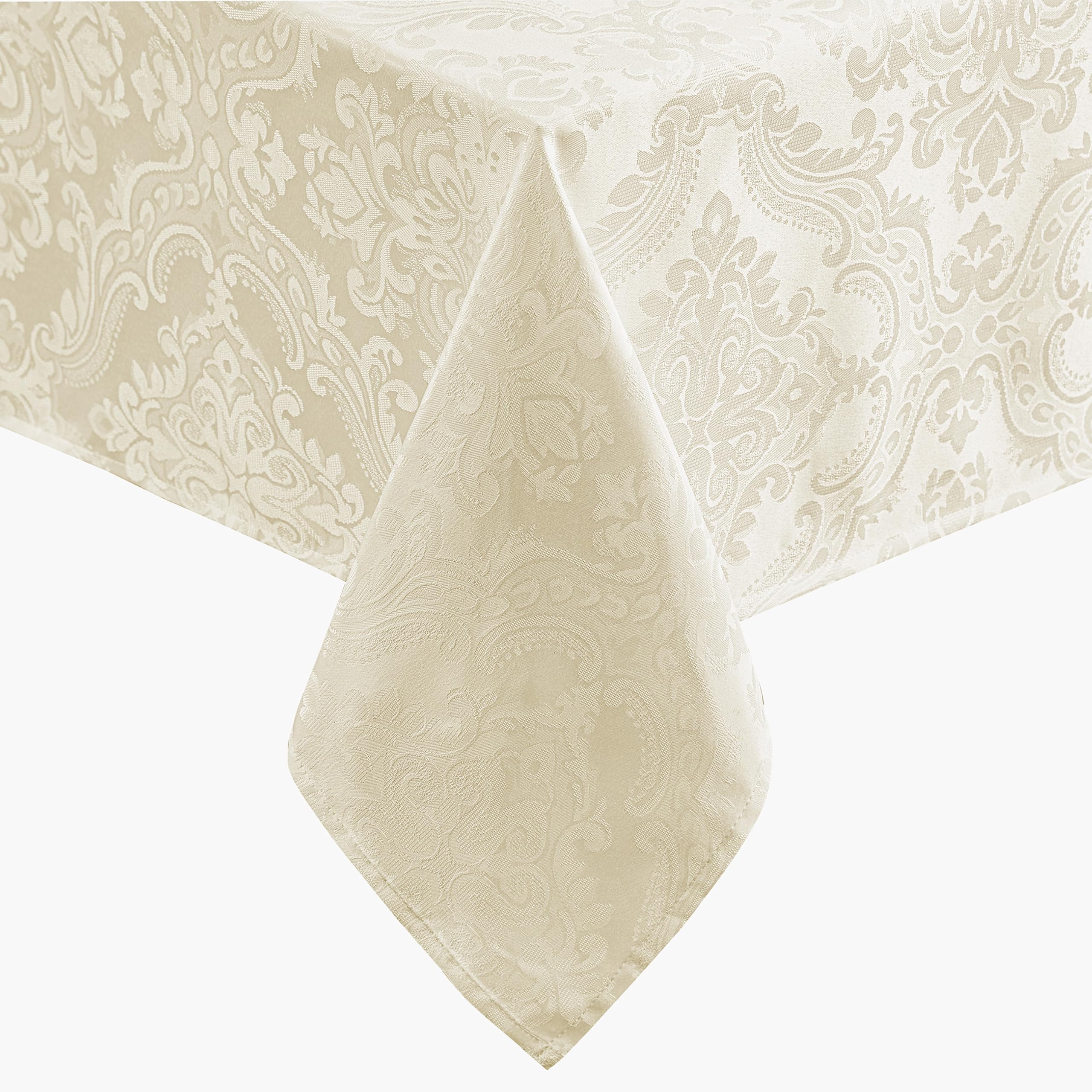 Elrene Damask Tablecloth, Polyester, Ivory, 52" x 70" Oblong/Rectangle — image 1