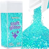 Hemway Fluorescent Blue Glitter Shaker 130g Extra Chunky for Resin Craft