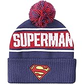 Bioworld Superman Logo & Name Text Blue Cuff Beanie