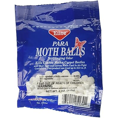 Enoz Original Moth Balls, 4 oz Each, 4 Pack (E38)