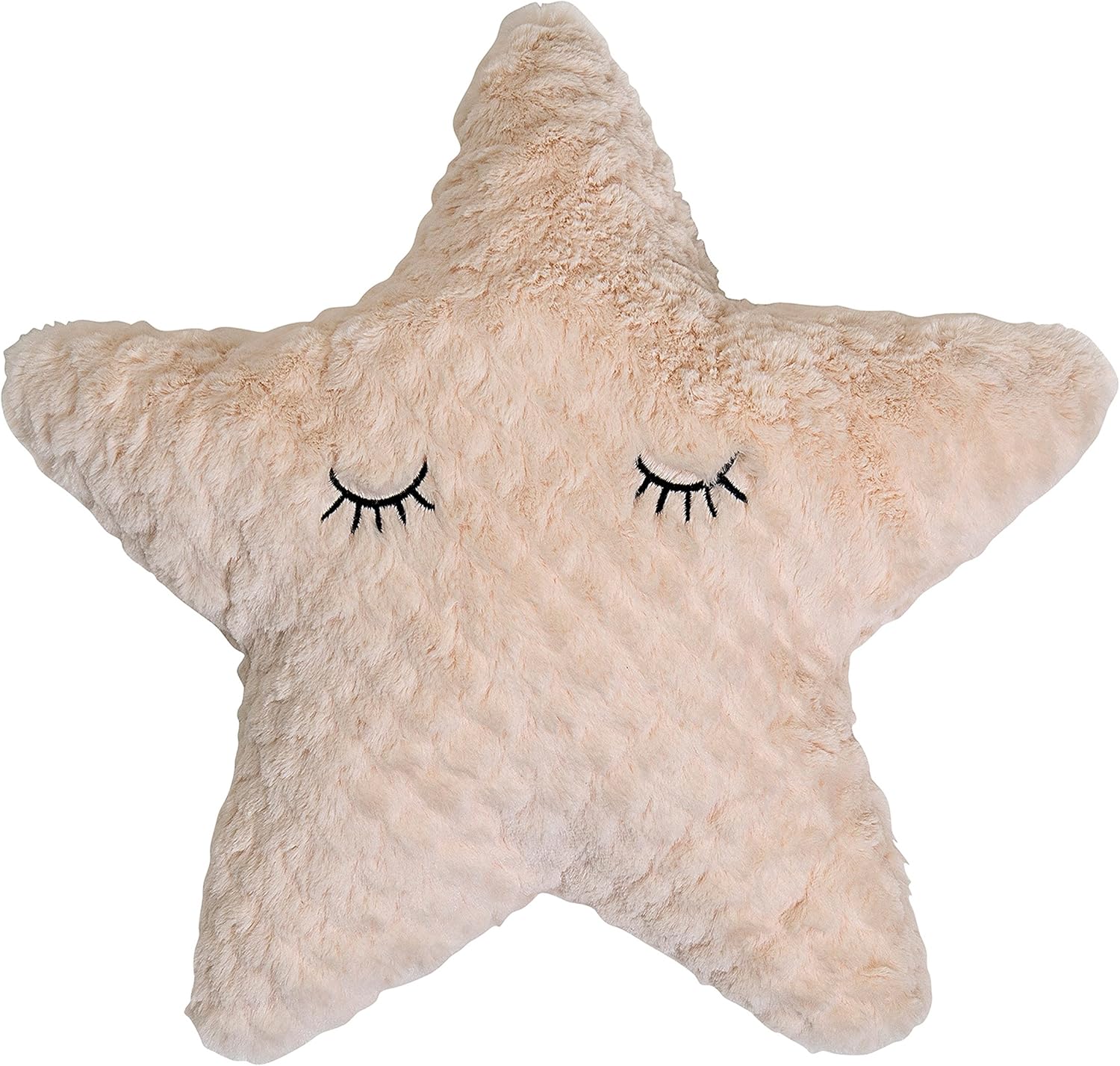 Bloomingville A75116283 Ivory Star Shaped Pillow With Eyelashes