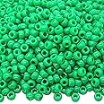 Auvoau 1000Pcs Pony Beads Bracelet 9mm Green Plastic Barrel Pony Beads for Necklace,Hair Beads for Braids,Key Chain,Jewelry Making (Green)