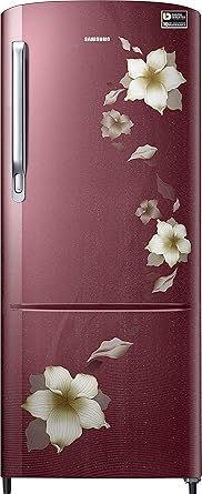 Samsung 192 L 3 Star Inverter Direct Cool Single Door Refrigerator(RR20T172YR2/HL, Star Flower Red)