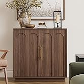 FORTUNETEC Sideboard Buffet Cabinet with Storage, Mid Century Modern Accent Cabinet with Arched Doors, Modular Media Console,