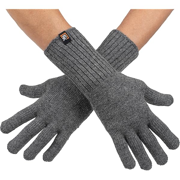 小物 Etavirp Merino Wool Gloves BLACK 100% Merino Wool Gloves - Touchscreen Compatible - Grip