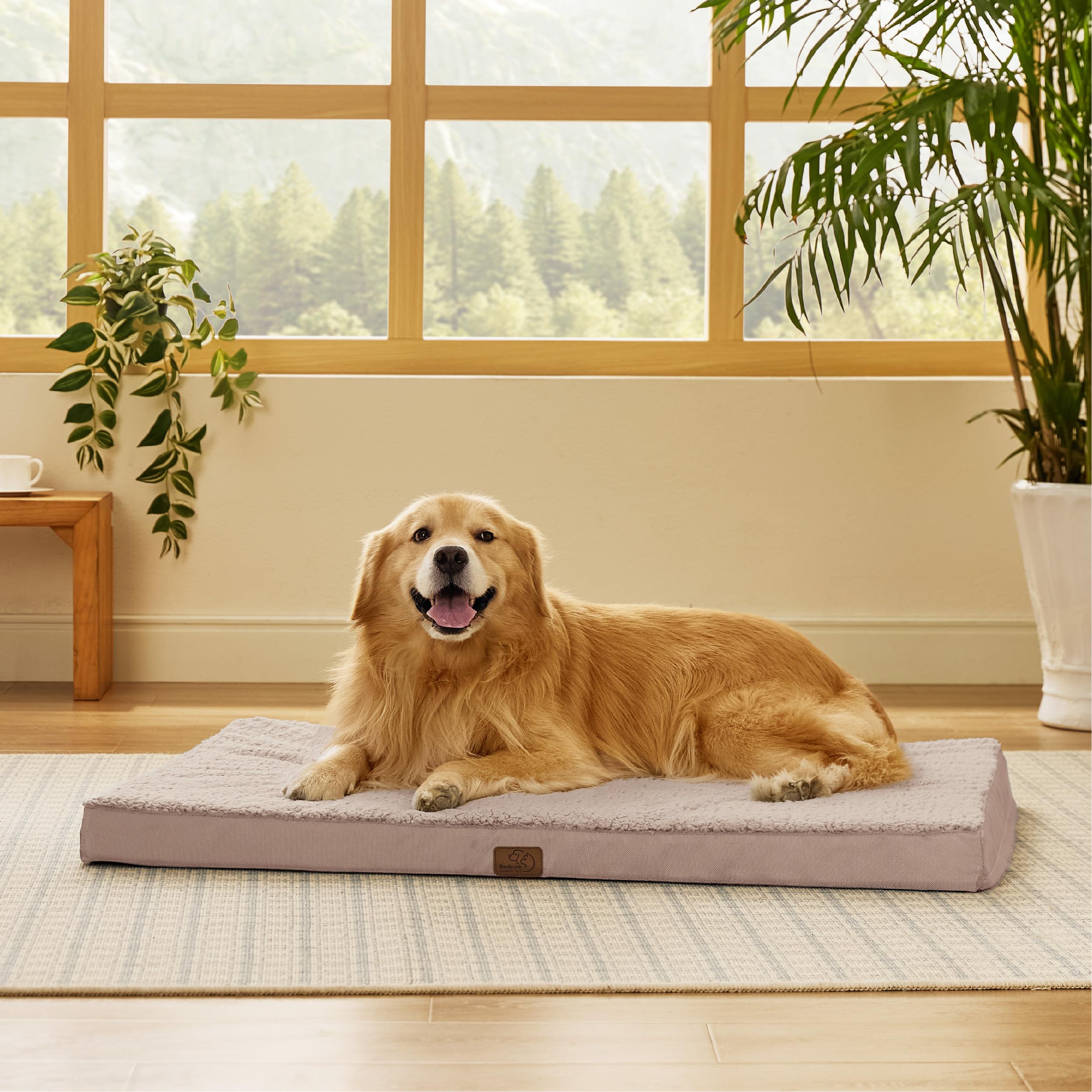 Photo 1 of Bedsure Dog Beds Large Sized Dog - Extra-Large Orthopedic Waterproof Puppy Bed with Removable Washable Cover, Egg Crate Foam Pet Mat, Suitable for Pet Up to 100 lbs