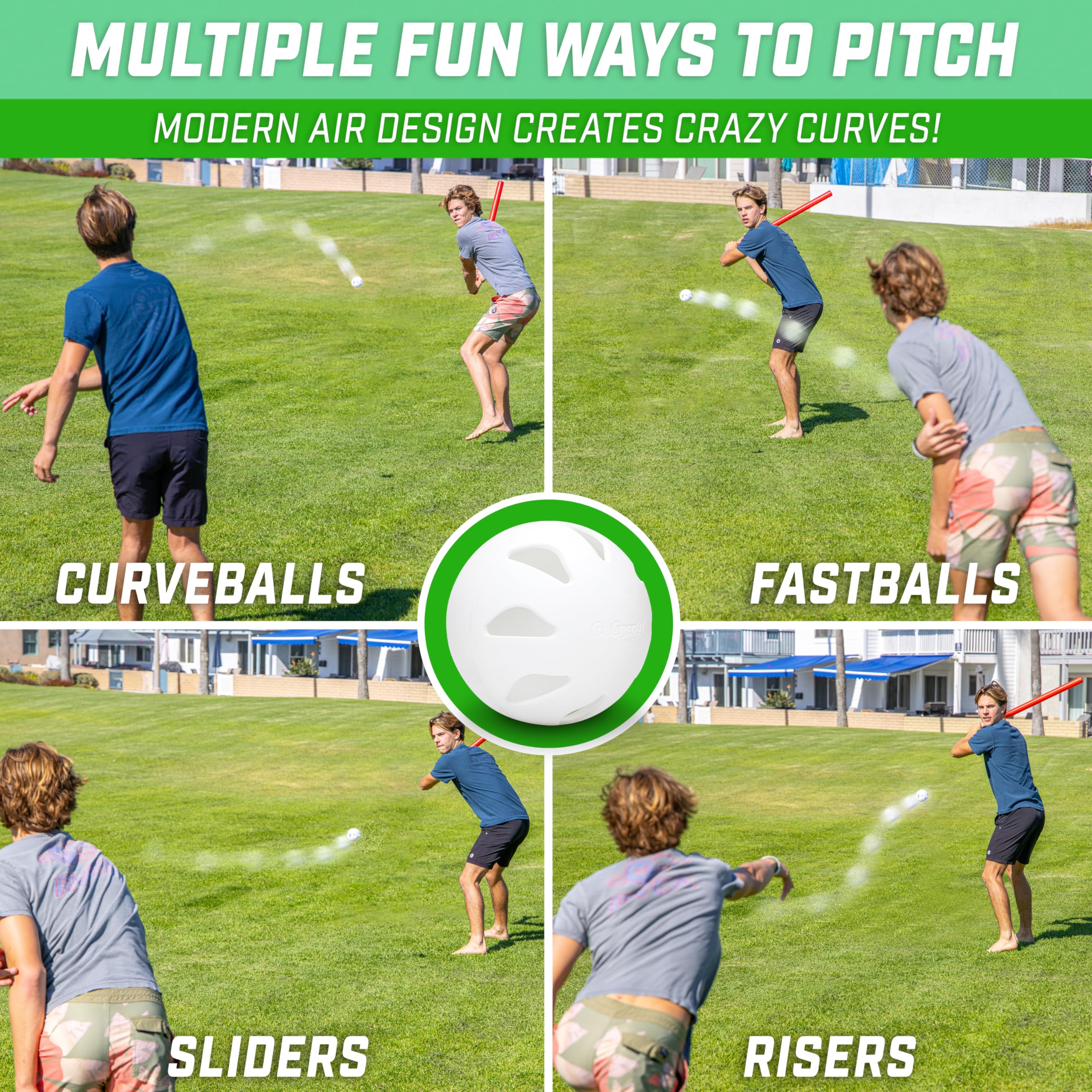 GoSports LotBall AIR Plastic Baseballs - 6 Pack