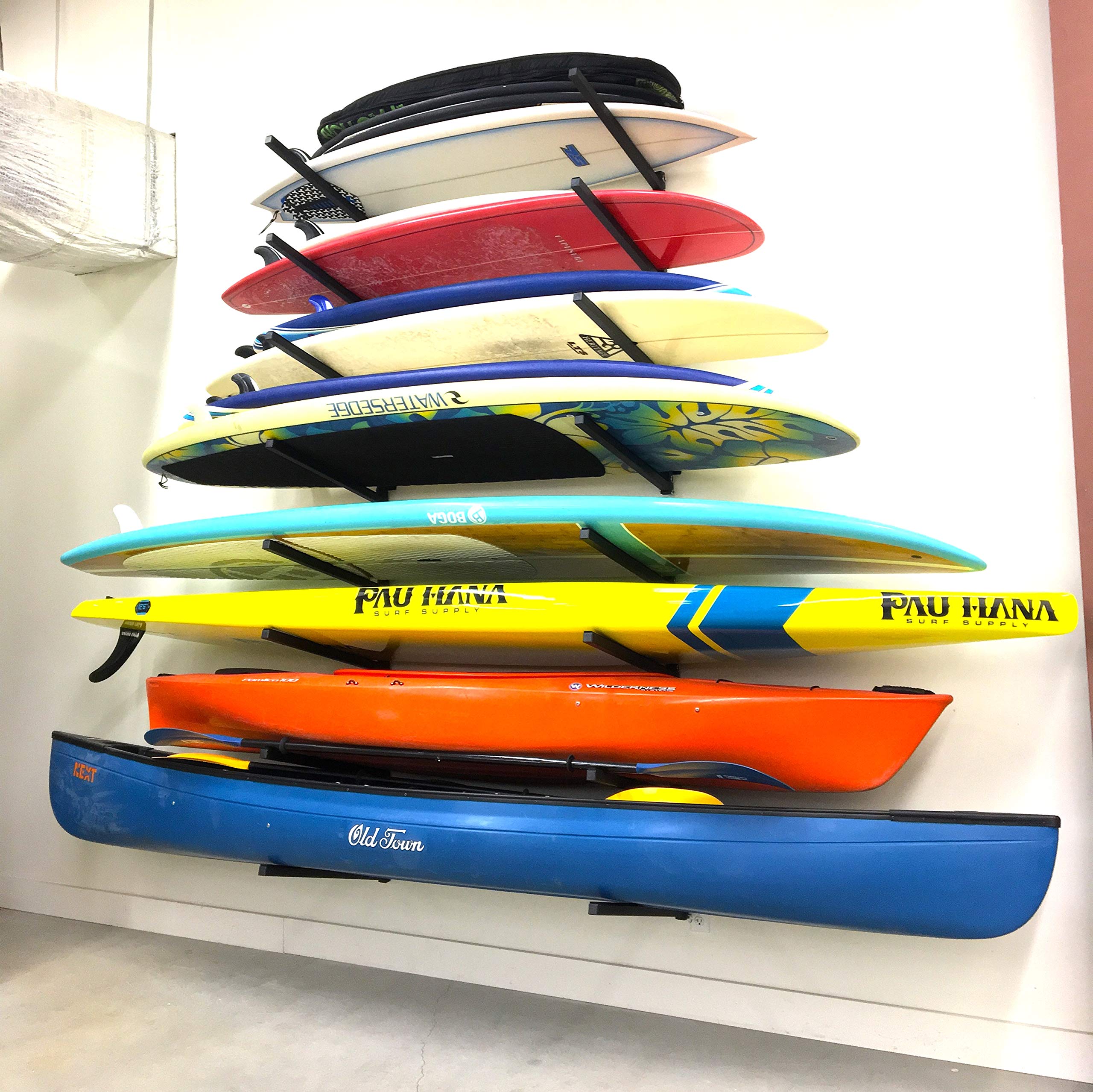 StoreYourBoard 4 Paddleboard Storage Rack, Adjustable Wall Mounted