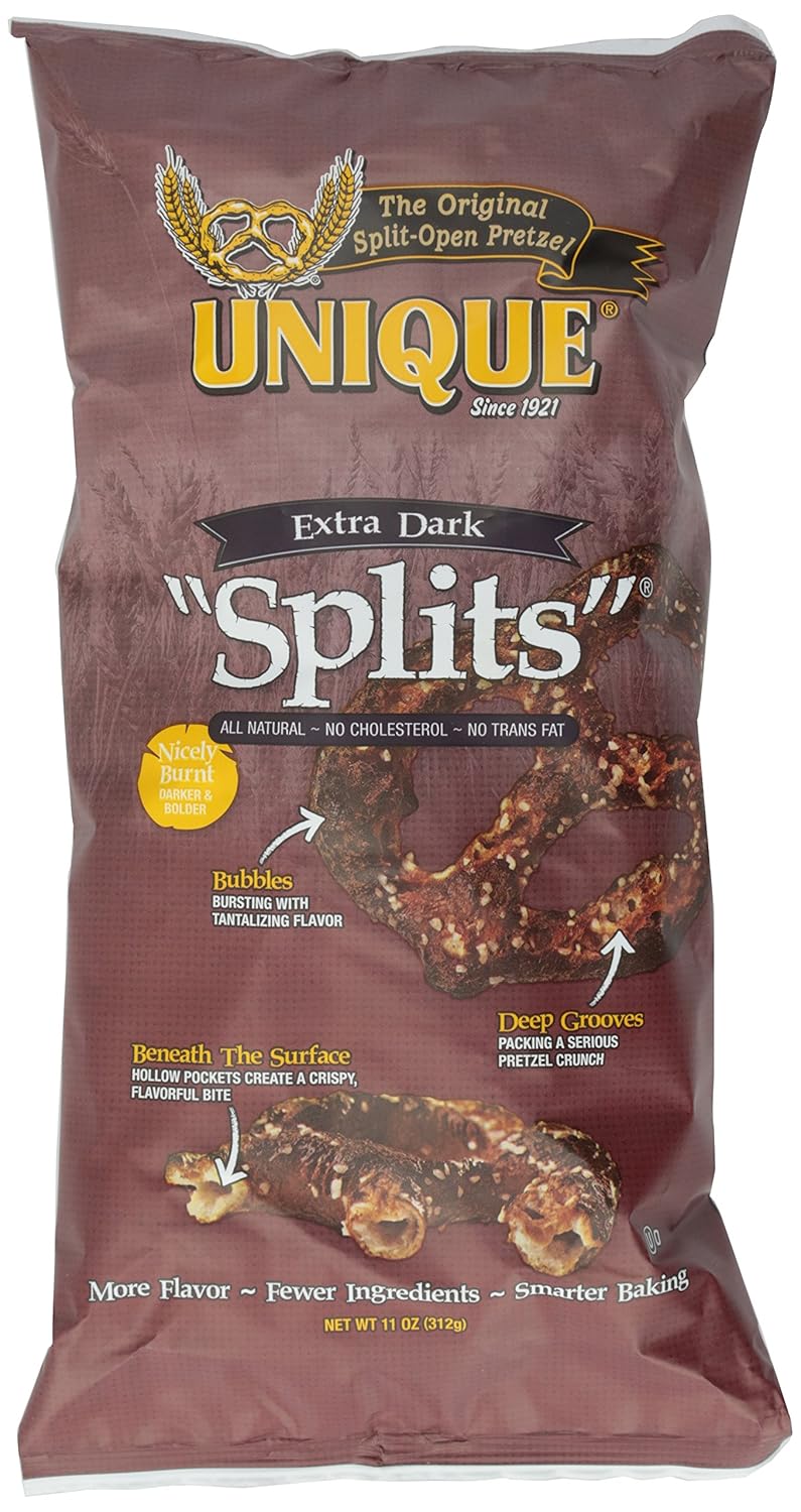 Unique Pretzels Unique Extra Dark Splits Pretzels, 11 oz