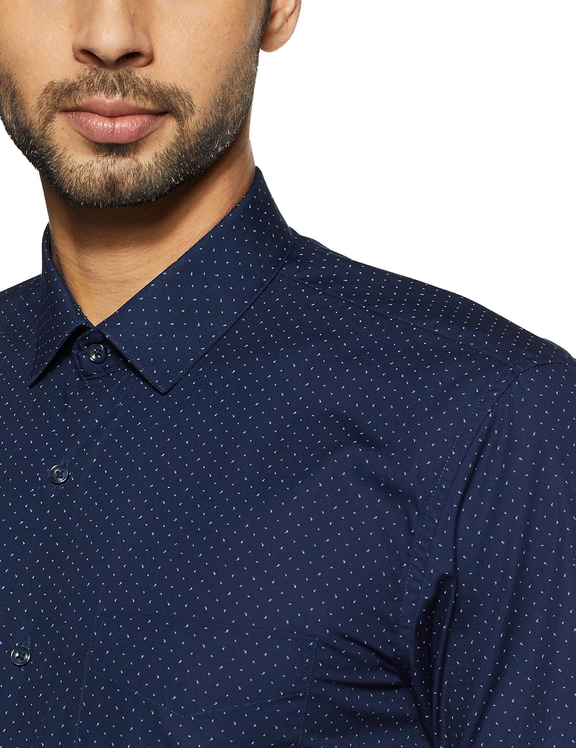 peter england men's printed regular fit formal shirt