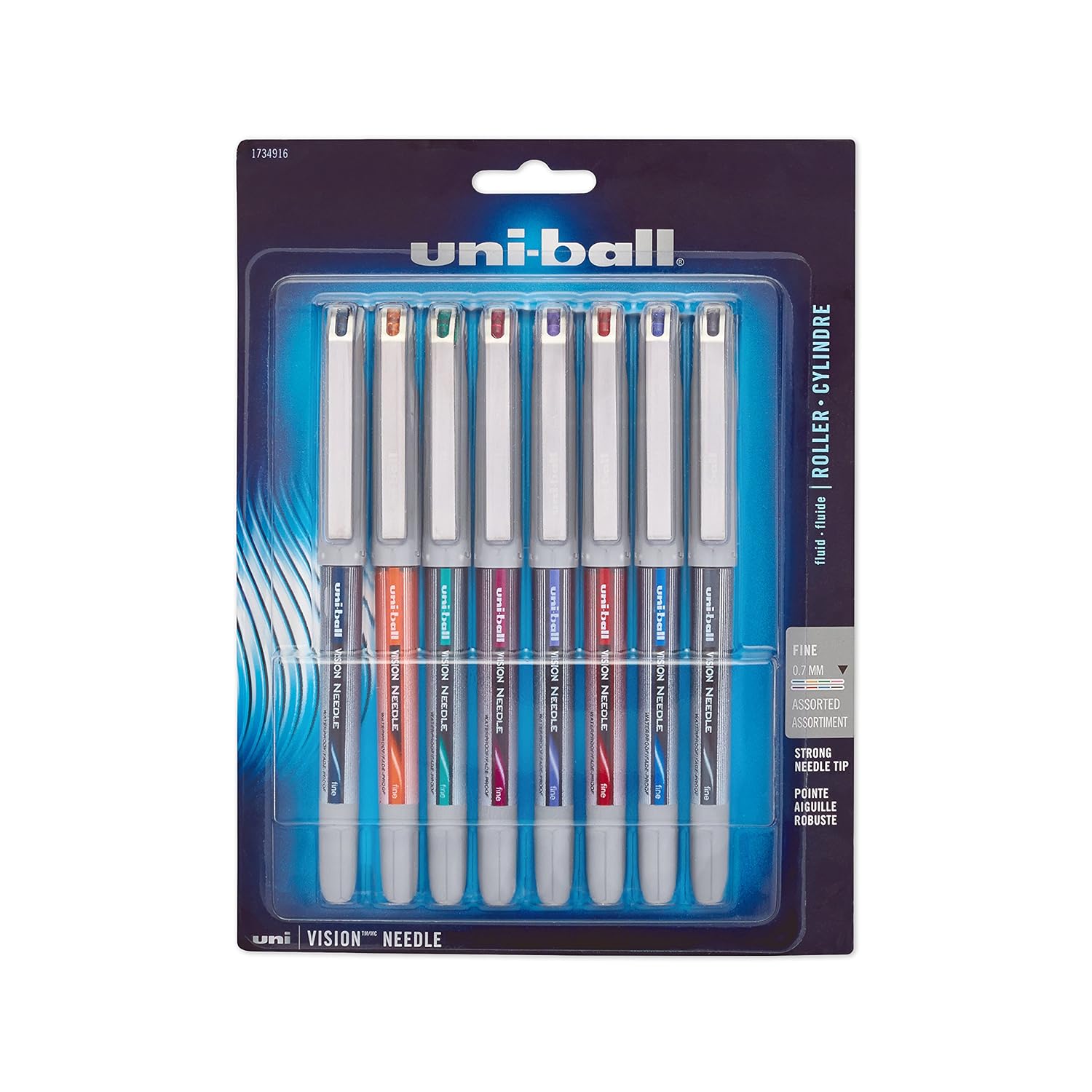 uniball Vision Needle Rollerball Pens, Fine Point (0.7mm