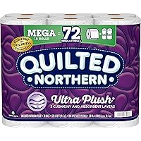 Quilted Northern Ultra Plush Toilet Paper, 18 Mega Rolls = 72 Regular Rolls, 3-Ply Bath Tissue