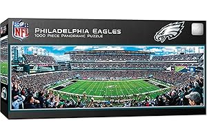 Masterpieces 1000 Piece Sports Jigsaw Puzzle - NFL Philadelphia Eagles Center View Panoramic - 13"x39"