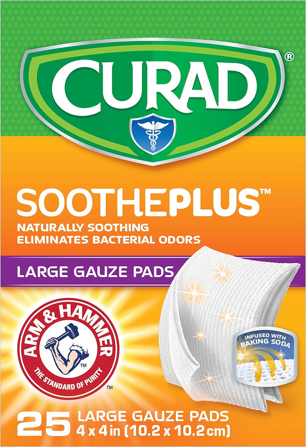 Curad SoothePlus Medium Non-Stick Pads: Health & Personal Care