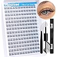 Natural Cluster Lashes Kit 168 Pcs Wispy Lash Extensions CC Curl 9-11MM Mixed Lengths Eyelash Extension Individual Kit with Lashes Bond and Seal and Tweezers DIY at Home by Mavphnee