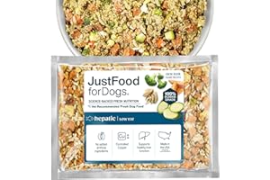 JustFoodForDogs Frozen Fresh Dog Food for Liver Health, RX Hepatic Support Low-Fat Human Grade Dog Food, 18 oz (Pack of 7)