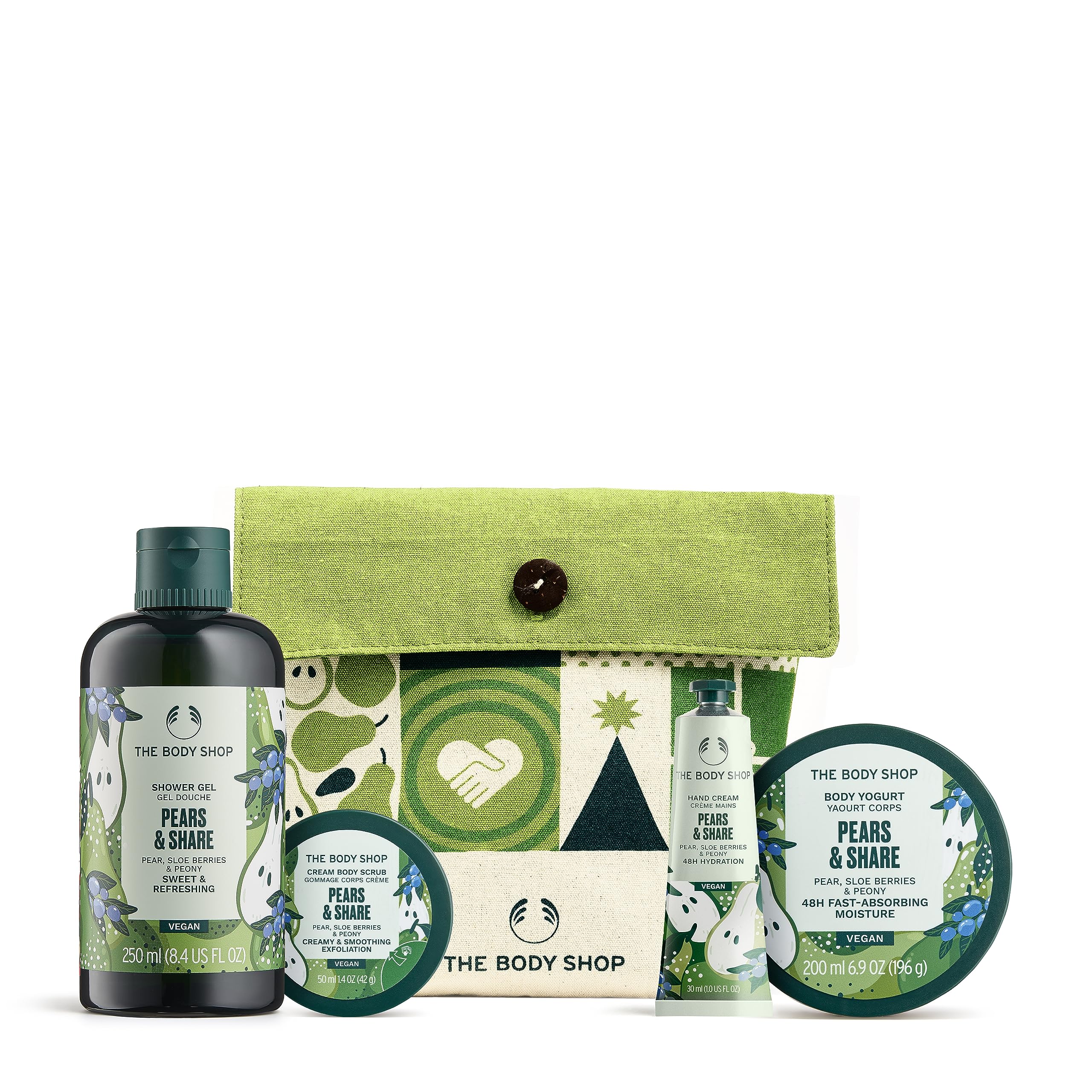 The Body Shop Pears & Share Essential Body Care Set, Vegan, 4-Piece Set