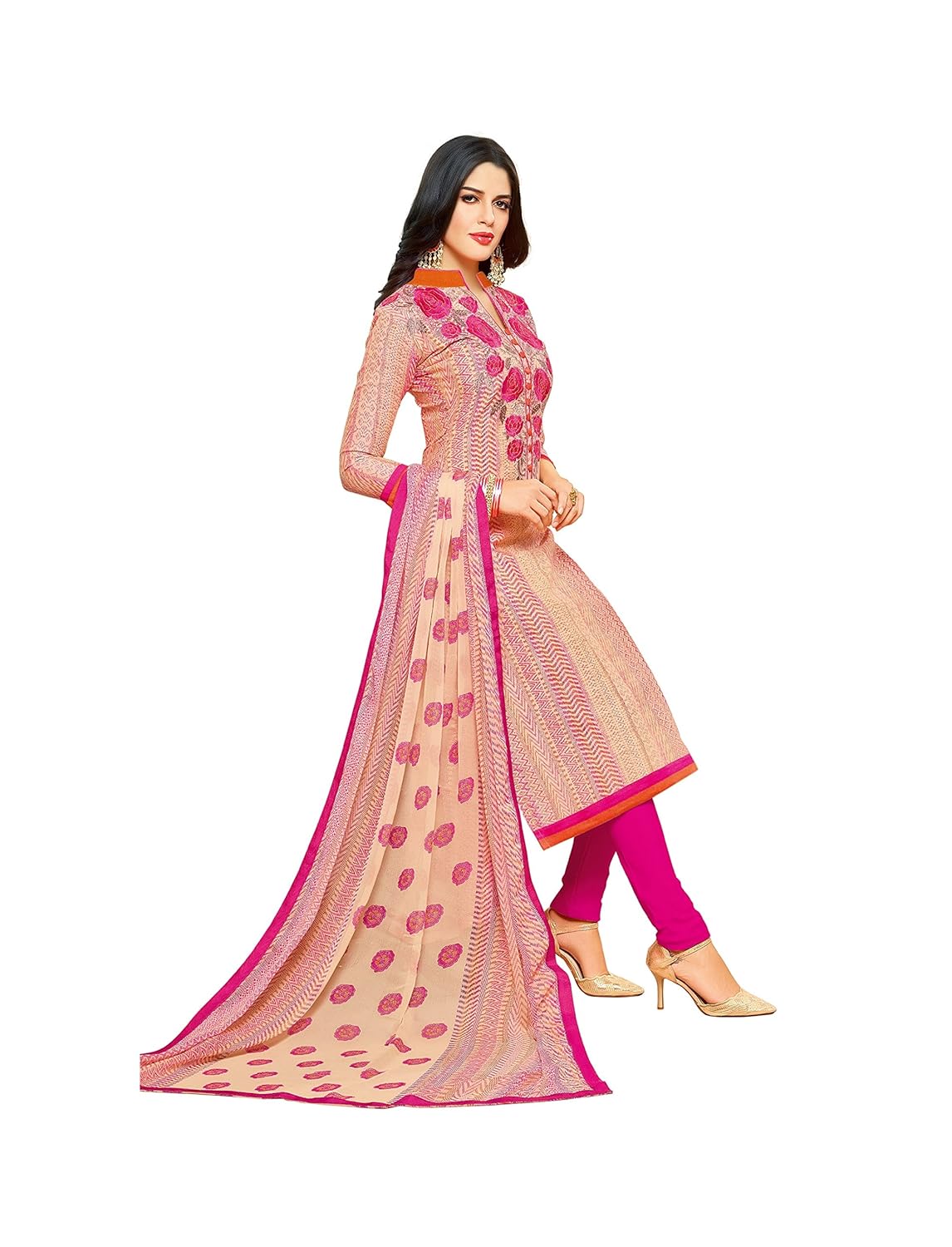 oomph! women's unstitched cotton blend salwar suit dupatta material - buttermilk beige